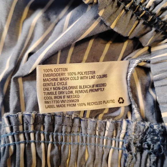 Xhilaration Blue and White Off Shoulder Blouse, Small - Picture 6 of 7